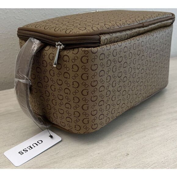 GUESS V7200082 MOCHA BROWN TOILETRY JUNCTION TRAVEL CASE DOPP BAG LOGO - Picture 4 of 10